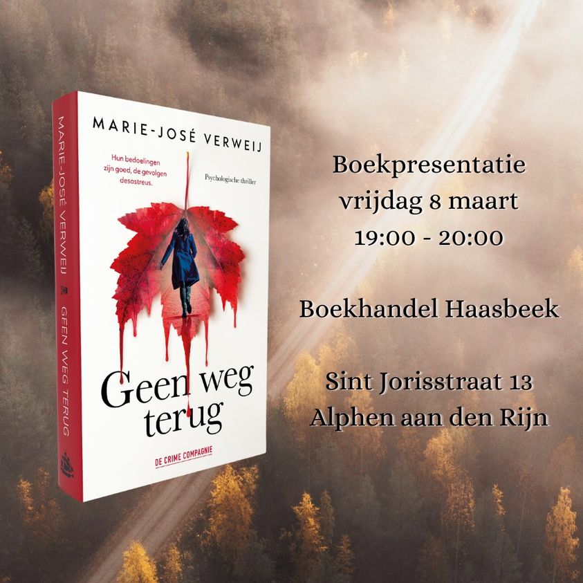 Boekpresentatie Geen Weg Terug bij Boekhandel Haasbeek in Alphen aan den Rijn